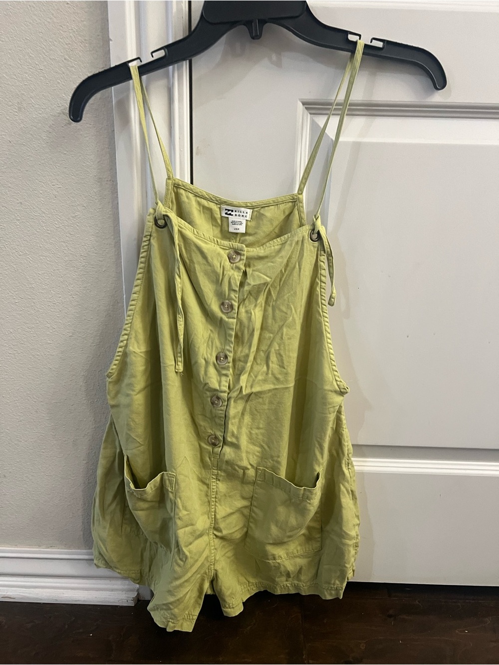 Billabong Lime Green Button-Front Romper